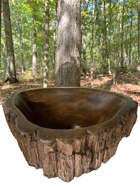 Tree Trunk Log Home Rustic Bathroom vessel sink