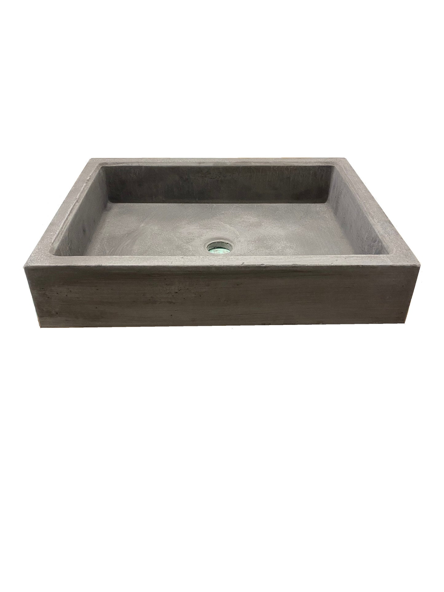 Custom light gray Cast Stone Bathroom Square Vessel Sink