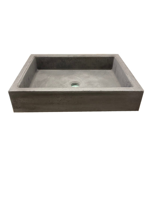 Custom light gray Cast Stone Bathroom Square Vessel Sink